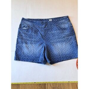 Westbound Smooth Waist Denim Shorts with Polkadots Size 18 pull on